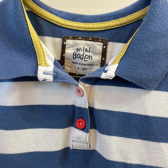 Mini Boden, blue and white striped girls dress. Adorable dog appliqué - size 10 - Picture 3 of 4